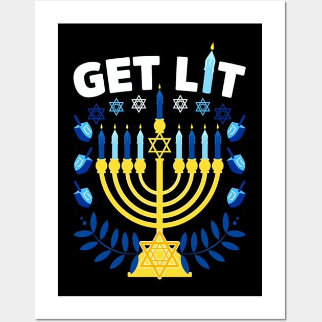 We're About To Get Lit Chanukah Wall Art by KittleAmandass